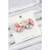 Epilons Pirinç Mermer Desenli Vintage Yarım Halka Model Gold Renk Kadın Küpe - TJ-BKP10763