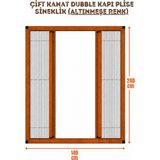 Epilons Plise Pileli Sürgülü Sineklik Dubble En 140 cm x Boy 240 cm Sürgülü Akordiyon Kapı Pencere Sineklik (Demir, Ahşap, Çelik,pimapen Kapı - Altınmeşe - 140 x 240