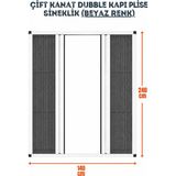 Epilons Plise Pileli Sürgülü Sineklik Dubble En 140 cm x Boy 240 cm Sürgülü Akordiyon Kapı Pencere Sineklik (Demir, Ahşap, Çelik,pimapen Kapı - Beyaz - 140 x 240