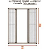 Epilons Plise Pileli Sürgülü Sineklik Dubble En 140 cm x Boy 240 cm Sürgülü Akordiyon Kapı Pencere Sineklik (Demir, Ahşap, Çelik,pimapen Kapı - Vizon - 140 x 240