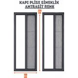 Epilons Plise Pileli Sürgülü Sineklik En 100 cm x Boy 220 cm Sürgülü Akordiyon Kapı Pencere Sineklik (Demir, Ahşap, Çelik,pimapen Kapı - Antrasit - 100 x 220
