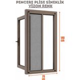 Epilons Plise Pileli Sürgülü Sineklik En 70 cm x Boy 140 cm Sürgülü Akordiyon Kapı Pencere Sineklik - Vizon - 70 x 140