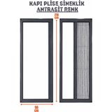 Epilons Plise Pileli Sürgülü Sineklik En 90 cm x Boy 210 cm Sürgülü Akordiyon Kapı Pencere Sineklik (Demir, Ahşap, Çelik,pimapen Kapı - Antrasit - 90 x 210
