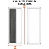 Epilons Plise Pileli Sürgülü Sineklik En 90 cm x Boy 210 cm Sürgülü Akordiyon Kapı Pencere Sineklik (Demir, Ahşap, Çelik,pimapen Kapı - Beyaz - 90 x 210