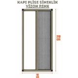 Epilons Plise Pileli Sürgülü Sineklik En 90 cm x Boy 210 cm Sürgülü Akordiyon Kapı Pencere Sineklik (Demir, Ahşap, Çelik,pimapen Kapı - Vizon - 90 x 210