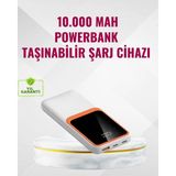 Epilons Powerbank 10000 Mah – Çift USB Çıkışlı, Type-C Girişli, Şık Beyaz Tasarım - Renkli