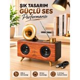 Epilons Retro Gramofon Tasarımlı Bluetooth Hoparlör – 3D Stereo Ses, 1800 Mah Batarya - Renkli