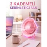 Epilons Rgb Işıklı 3 Kademeli Usb Şarjlı Masaüstü Vantilatör FRTKGT25DYMUCZZLM102-1