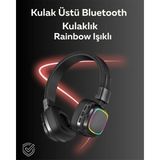 Epilons Rgb Işıklı Katlanabilir Bluetooth 5.3 Kulak Üstü Kulaklık - Renkli