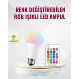 Epilons Rgb Uzaktan Kumandalı LED Ampul 16 Renk Dekoratif Aydınlatma - 1 - 10 W - Beyaz