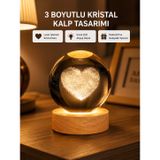 Epilons Romantik Kalpli Kristal Cam Küre Usb’li Işıklı Dekoratif Obje FRTKGT25DYMXUCZZZKALPKÜRE-2-1