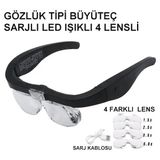 Epilons - Şarjlı Gözlük Büyüteç 4 Farklı Lens -11537DC - Ebatlar