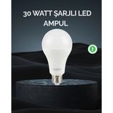 Epilons Şarjlı LED Ampul 30 Watt Soğuk Beyaz - 1 - 10 W