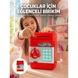 Epilons Şifreli Kırmızı Atm Tasarımlı Çelik Kasa Görünümlü Kumbara