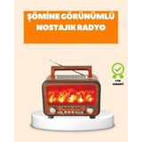 Epilons Şömine Alev Işıklı Solar Bluetooth Hoparlör – 7W Güçlü Ses, Fm Radyo - 01-Siyah