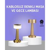 Epilons Touch Gece Lambası – Dokunmatik Kontrol, Kablosuz Kullanım, Metal Gövde