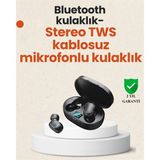 Epilons Tws Bluetooth Kulaklık Kulak Içi Kablosuz Dijital Göstergeli Çağrı Cevaplayabilen - Ahşap - Bej - Siyah
