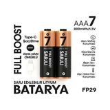 Epilons Type-c Şarjlı 800mwh 1.5v Şarj Edilebilir 2’li Aaa İnce Pil - Lityum Iyon Batarya FRTKGT95MEaaap