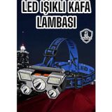 Epilons Ultra Güçlü LED Işık Şarjlı Kafa Lambası Balıkçı Lambası Kafa Feneri
