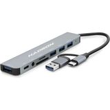 Epilons USB 3.0 & Type-C Combo Hub Audio Kart Okuyucu 8 Port - Gri HDX7828