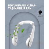 Epilons USB Şarjlı Giyilebilir Fan | 5 Kademeli Rüzgar Hızı, Sessiz Turbo Soğutma, 360° Hava Sirküla