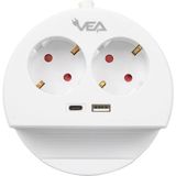 Epilons Vea Ve- G1102C 2'li USB + Type-C Girişli Telefon Standlı 1.5 Metre Grup Priz