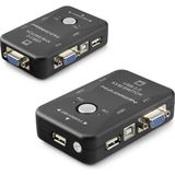 Epilons VGA USB Kvm Switch 2 In 1 Out + 2 Port USB Console + 2 Port USB Pc (Klavye/mouse + Yazıcı) - Siyah HDX1360