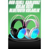 Epilons Yeni Nesil Kulak Üstü Kablosuz Uzun Ömürlü Rgb Işıklı Bluetooth Kulaklık - Çok Renkli