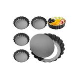 Epinox 6 ADET Tart Kalıbı 13 cm. ( TRT-13 ) Yanmaz , yapışmaz - Taban Kaldırmalı Model