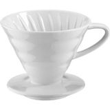 Epinox Seramik Kahve Dripper - Porselen Demleyici - No: 2 - Beyaz (Hario V60 Benzeri) - Çok Renkli