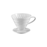 Epinox Seramik Kahve Dripper - Porselen Demleyici - No: 2 - Beyaz (Hario V60 Benzeri) - Ebatlar