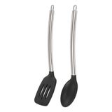 Epinox Silikon Siyah Mutfak Seti 2 (Silikon Kaşık, Silikon Spatula)