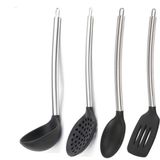 Epinox Silikon Siyah Mutfak Seti 5 (Silikon Kaşık, Spatula, Kepçe, Kevgir)