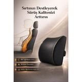 EpiRelax Bel Ağrısı İçin Visco Ortopedik Bel Yastığı – Araba ve Ofis Koltuğu İçin Sırt Destek Minderi, Duruş Düzeltici Ergonomik Tasarım - 33 x 34 cm - Siyah