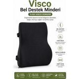 EpiRelax Bel Fıtığına Destek Ortopedik Visco Bel Yastığı – Araba & Ofis İçin Sırt Minderi - 34 x 35 cm - Siyah