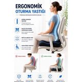 EpiRelax Ergonomik Coccyx Oturma Yastığı Visco Sünger ile Maksimum Destek Uzun Oturuşlarda Konforu Artırır - Siyah