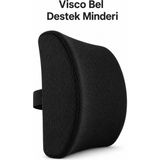 EpiRelax Ortopedik Visco Bel Destek Minderi – Araba & Ofis Sırt Yastığı, Bel Ağrısı İçin - 33 x 34 cm - Siyah