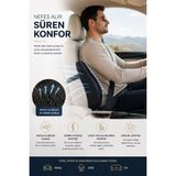 EpiRelax Ortopedik Visco Bel Yastığı – Bel Destek Minderi, Araba & Ofis Sırt Yastığı, Bel Ağrısı İçin - 45 x 65 cm - Siyah