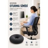 EpiRelax Ortopedik Visco Oturma Simidi Basıncı Azaltır, Gün Boyu Konfor Sağlar Uzun Süreli Oturuşlarda Rahat Destek - 15 x 15 cm - Siyah
