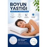 EpiRelax Premium Ortopedik Visco Boyun Yastığı Nefes Alabilen Ergonomik Uyku Yastığı - 42 x 62 cm - Beyaz