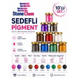 Epoksi Bazlı Sedefli Toz Pigment 10 Renk 15 gr Boya