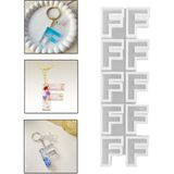 Epoksi Çoklu Silikon Kalıp Düz F Harfi Anahtarlık Reçine Seri Döküm Kalıbı 4 cm 10 Lu - Standart