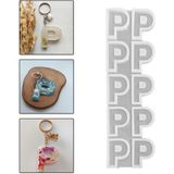 Epoksi Çoklu Silikon Kalıp Düz P Harfi Anahtarlık Reçine Seri Döküm Kalıbı 4 cm 10 Lu - Standart