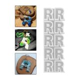 Epoksi Çoklu Silikon Kalıp Düz R Harfi Anahtarlık Reçine Seri Döküm Kalıbı 4 CM 10 Lu