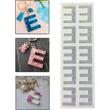 Epoksi Çoklu Silikon Kalıp E Harfi Anahtarlık Reçine Seri Döküm Kalıbı 4 CM 10 Lu