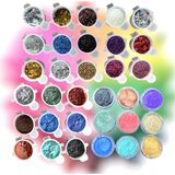 Epoksi Kalıp Cank Nail Art Sedef Tırnak Makyaj Pigment Glitter Seti 33 Parça, Makyaj Seti, Tırnak Süsleme, Göz Sim