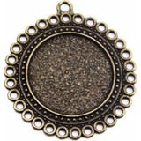 Epoksi Kolye Ucu Yuvarlak Daireli Antik Sarı Renk 5,2 cm (5 Adet)