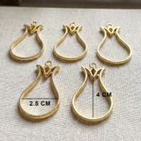 Epoksi Lale Model Metal Kolye Takı Ucu (5 Adet) Gold