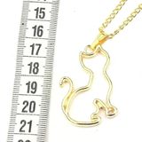 Epoksi Oturan Kedi Model Metal Kolye Takı Ucu (5 Adet) Gold