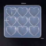 Epoksi Reçine Silikon Kalıp Ithal Dokuzlu Kalp Figürlü Magnet Silikon Kalıp HB45215 - 0006 - ÇOKLU - Beyaz